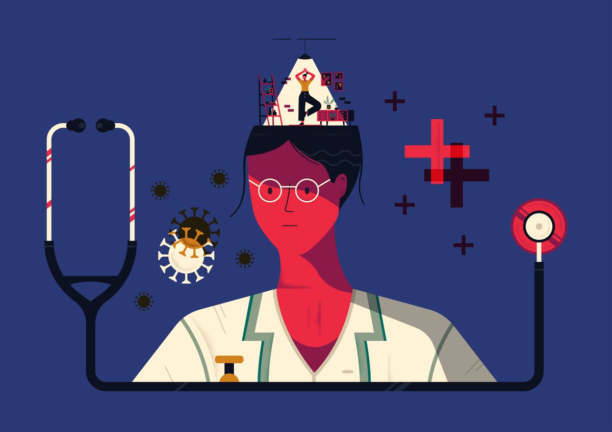 Self initiated editorial illustration about looking after mental health during these strange times, particularly thinking of those working in our amazing #nhs hope everyone's staying safe and doing ok!