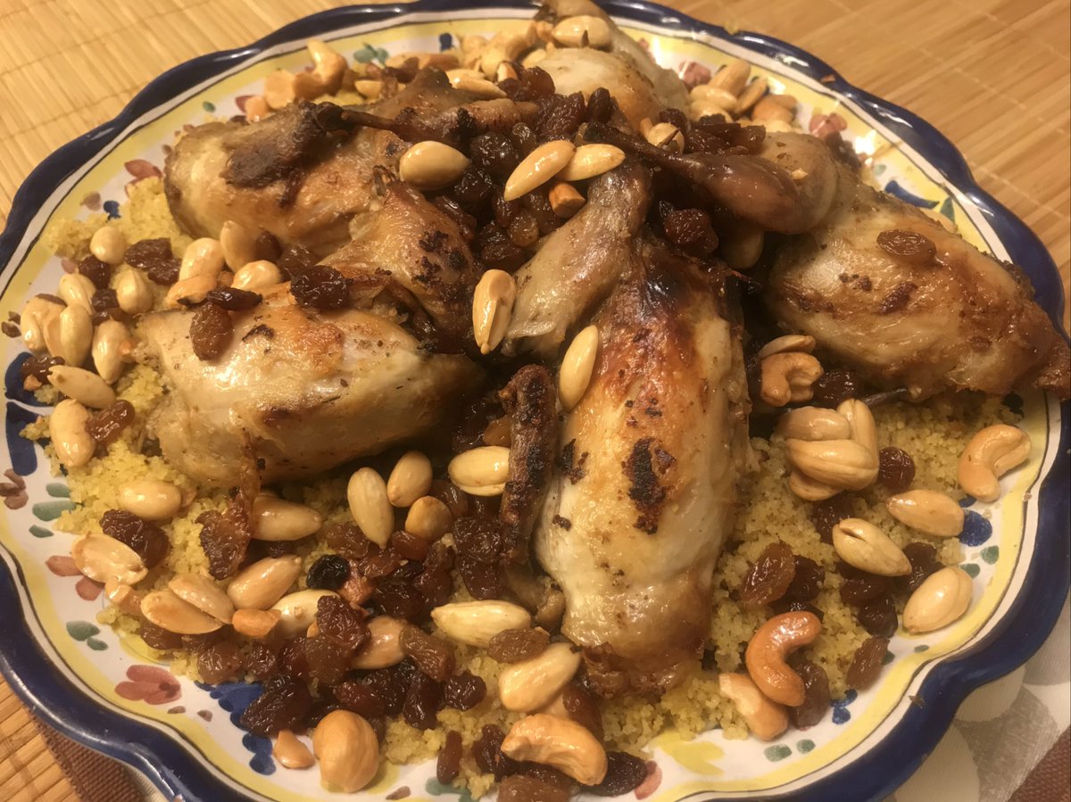 Tasnim Qutait On Twitter The Arab Problem Of Making Wayy Too Much Food Has Been Exacerbated By Lockdown One Dish Of Today S Feast Stuffed Quail And Saffron Couscous With Almonds Cashew And
