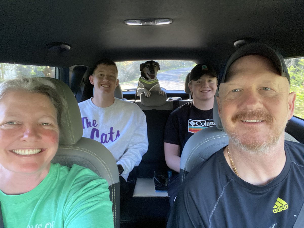 CoachSpeir's tweet photo. The Speir Family headed out to exercise together this morning in The Whee! Sam in the back is most excited! Be active, but safe! #WheeLife https://t.co/n7OvEAjwYb