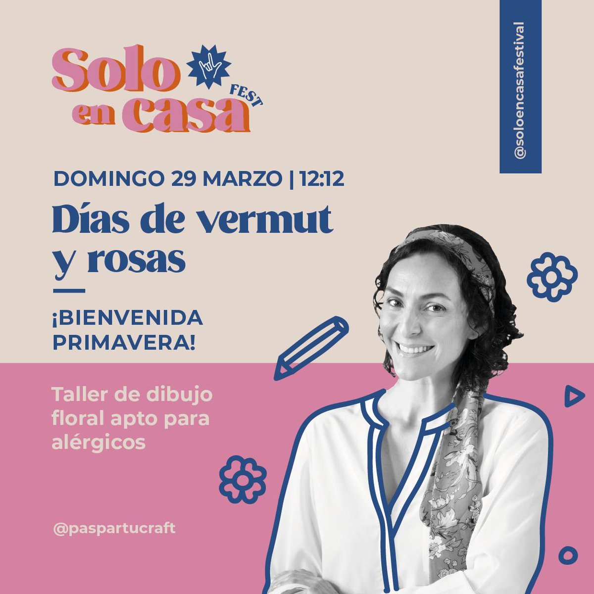 paspartucraft's tweet photo. Aprende mañana domingo a dibujar bonitas flores conmigo en directo a las 12:12h, desde la cuenta de #soloencasafestival #YoMeQuedoEnCasa
https://t.co/BRKytgZ3wG https://t.co/LOcZMBxzov