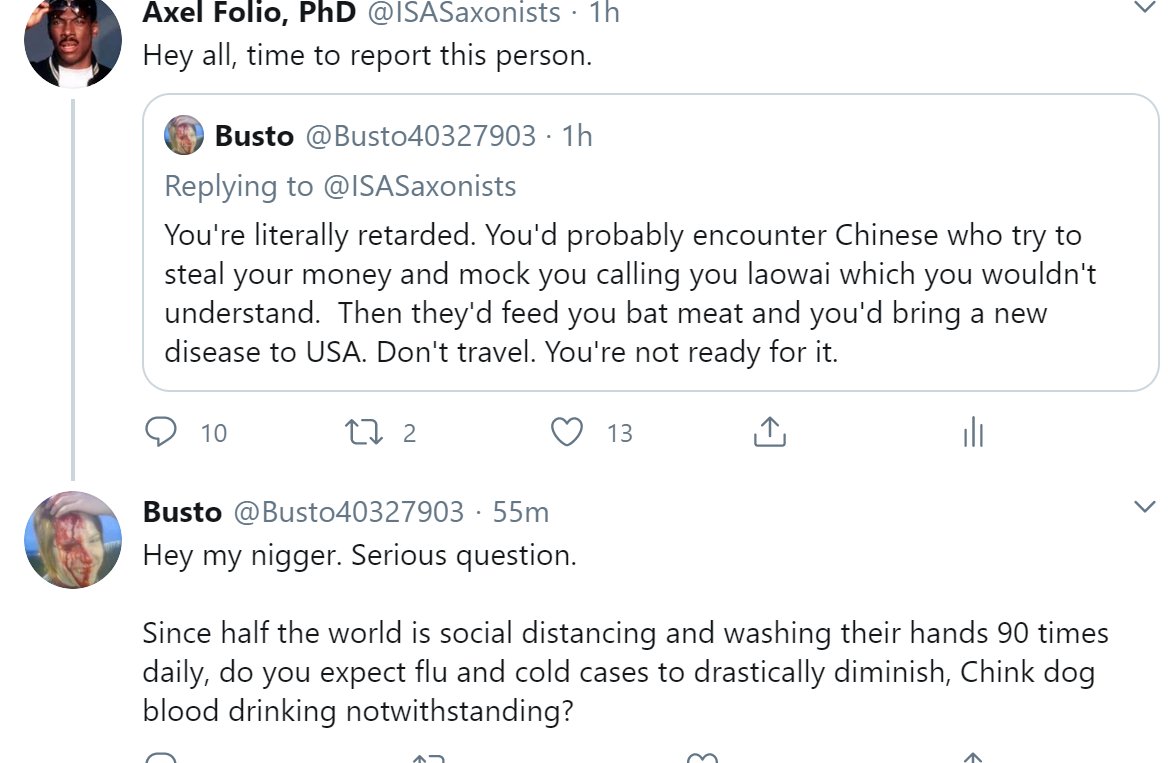 ISASaxonists's tweet image. Keep reporting this guy. He doesn&apos;t need to be on twitter.