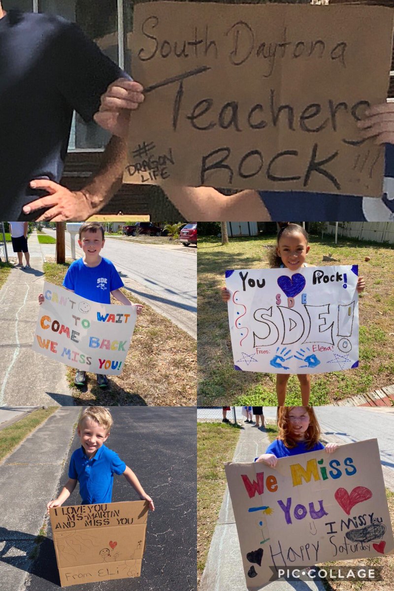 sdedragons's tweet photo. WOW! With 38 cars and over 50 staff members, South Daytona Elementary took to the streets to check on our students! #wemissthem #showinglove #honkparade #sdecares #tearsofjoy https://t.co/a0qR8GL65T