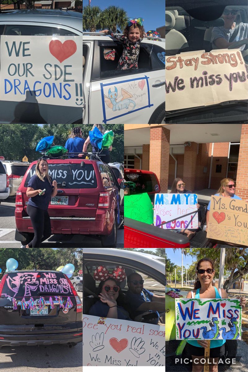 sdedragons's tweet photo. WOW! With 38 cars and over 50 staff members, South Daytona Elementary took to the streets to check on our students! #wemissthem #showinglove #honkparade #sdecares #tearsofjoy https://t.co/a0qR8GL65T