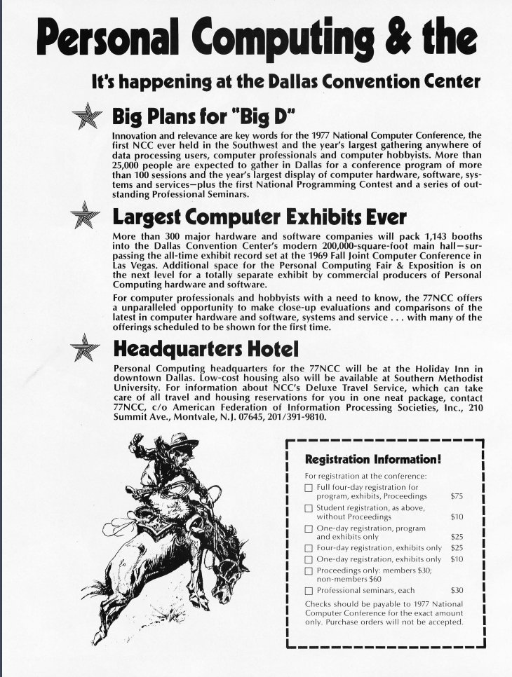 Personal Computing Conference, 1977"Big Plans for 'Big D'"