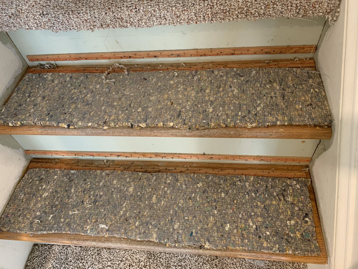 marymcintyre's tweet image. I solemnly swear that I will think long and hard before ever firing a staple into anything ever again. Been working on the first step for about an hour.  💪🏼 #pandemicproject  #fixerupper