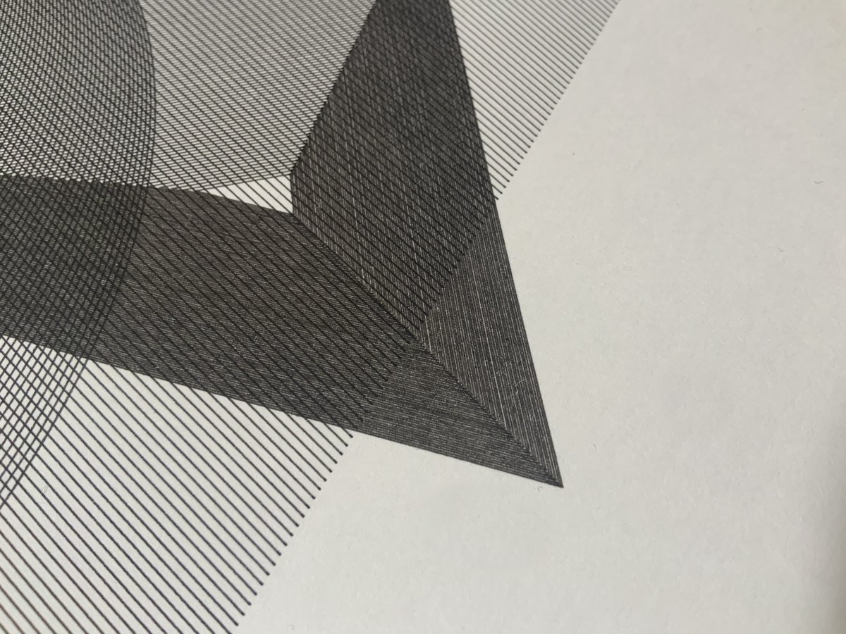 algorigraph's tweet image. back to basic geometries. What I like most is that you can still make out the overdrawn lines. #plottertwitter