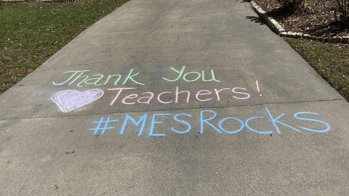 ArliePCooper's tweet photo. @McAllister_ES teachers paraded through our neighborhood today and it meant the world! Our girls loved it!  #wildcatwave #MESRocks https://t.co/QKfBVGApPo