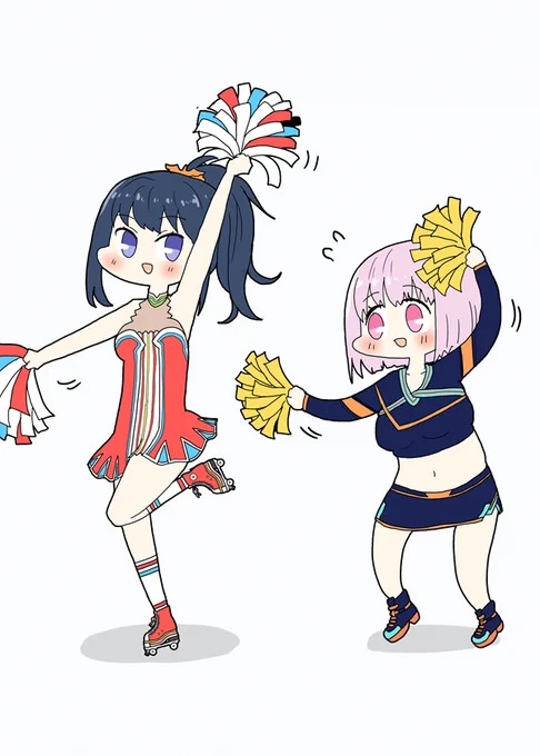 チアガールな宝多六花ちゃんと新条アカネちゃん 