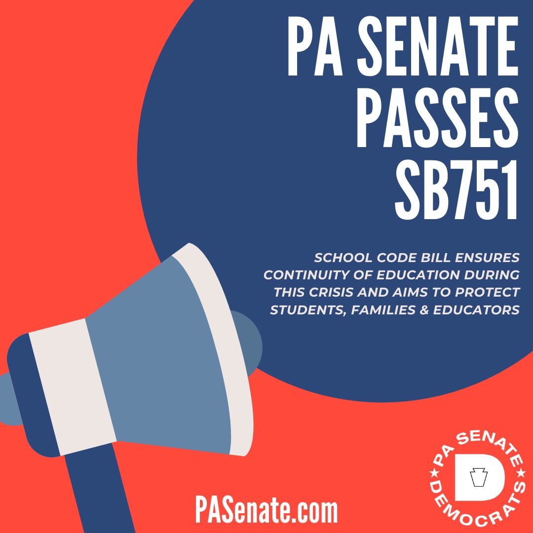 SenSantarsiero's tweet photo. This week, the Pennsylvania Senate held our first remote session. During that session, we passed #SB751, to ensure all school employees, including bus drivers, cafeteria workers, and custodial staff, receive normal compensation. https://t.co/EFyvtWffQV