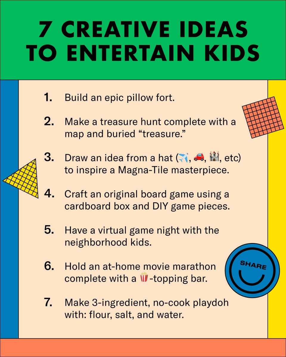 Zappos's tweet photo. if you’re wondering how to entertain your kids all weekend long, well...here we are, coming in hot with 7 boredom-busting activities. https://t.co/MAaX35fZvF