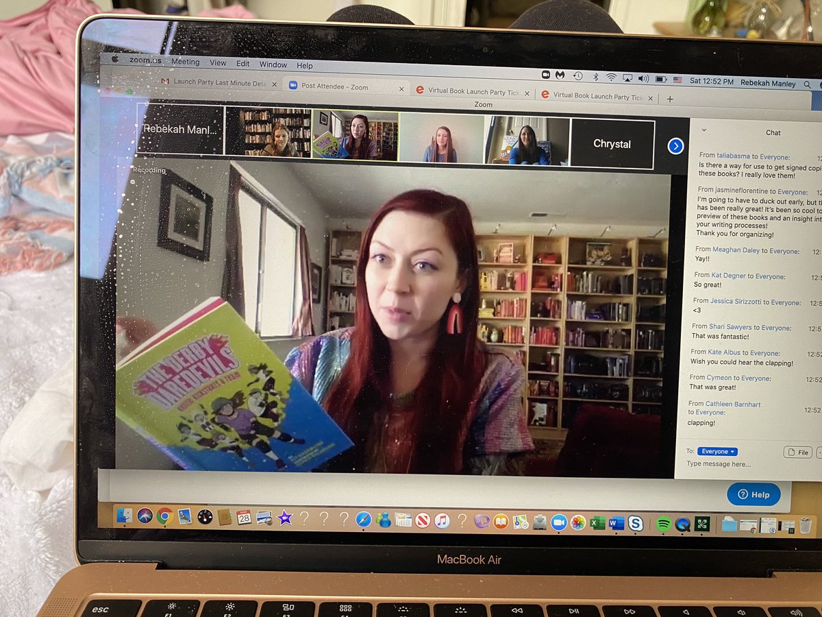 Such a treat to hear @kitrosewater read from her #debut #mg #book THE DERBY DAREDEVILS @abramskids @MGatheart #virtualbooklaunch 
#MGAuthors #MGlit