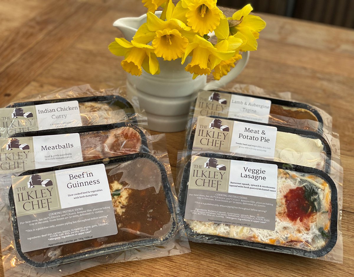 Do you know someone who is self isolating and maybe a little lonely at the moment?
Send a bit of happiness....6 small appetite meals for £27 including delivery. Doorstep delivery to Ilkley and surrounding areas 7 days a week👨‍🍳 ❤️ Website-theilkleychef.co.uk #CoronaLockdown