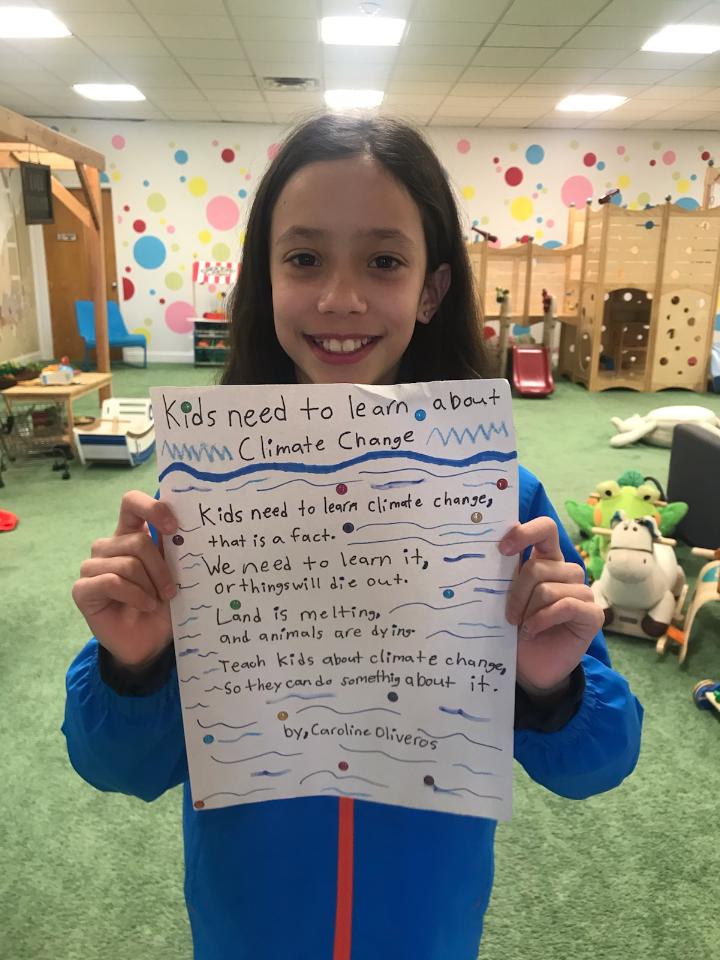 CleanOcean's tweet photo. Waves of thanks to 10 year old twins Caroline and Camilla Oliveros for participating in the Virtual Student Rally! Students (0-18) can share visual expressions of climate change importance. Tag @PhilMurphyNJ @TammyMurphyNJ @CleanOcean https://t.co/iKp3GD4RHa