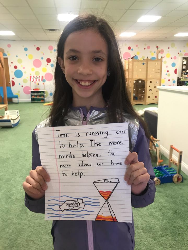 CleanOcean's tweet photo. Waves of thanks to 10 year old twins Caroline and Camilla Oliveros for participating in the Virtual Student Rally! Students (0-18) can share visual expressions of climate change importance. Tag @PhilMurphyNJ @TammyMurphyNJ @CleanOcean https://t.co/iKp3GD4RHa