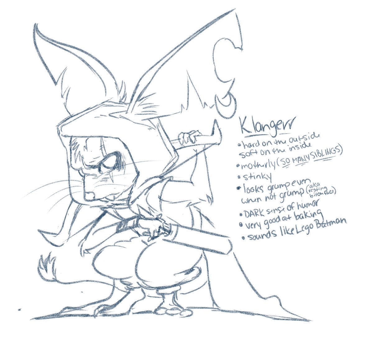 RachaelDuffyArt's tweet photo. Played #Humblewood and made this stinky little #Jerbeen #ranger, Klangerr. #dnd #dndoc #dungeonsanddragons #oc #sketch #gloomstalker https://t.co/hu1gfOJlr7