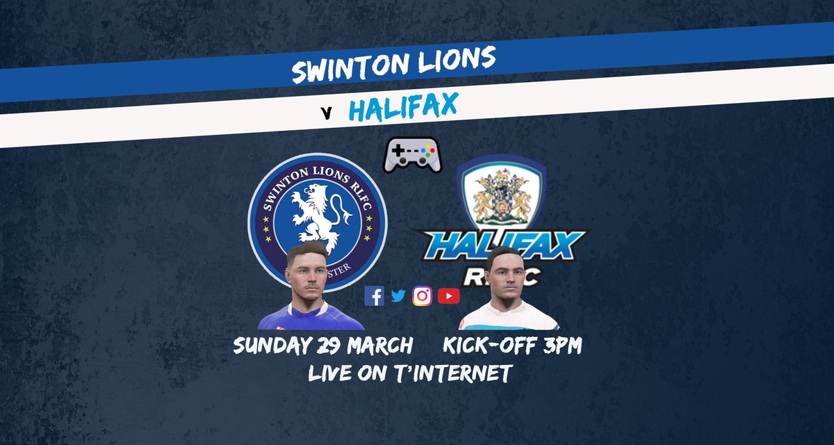 HalifaxPanthers's tweet photo. ๐ฎ | Fax to face the Lions ๐ฆ this Sunday in our first ever virtual encounter.
Halifax will face @Swinton_Lions in the first internet-based meeting between the two clubs.
๐ฅ | You can watch live via our social channels.
๐
Sunday 29th March
โฒ๏ธ Kick-off 3pm GMT
#VirtualFax https://t.co/aAn6SjhqiM