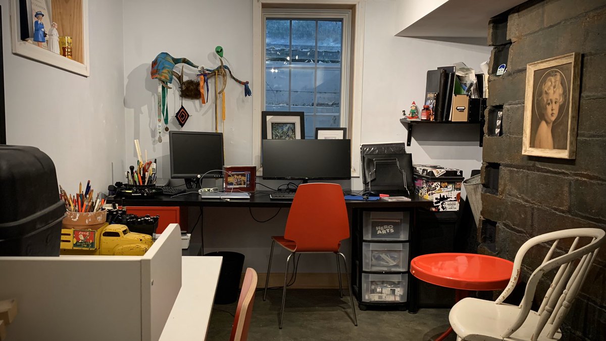 MarcAHeadrick's tweet photo. Thanks to our international crisis, my studio is up and running again. #newbeginnings https://t.co/z9lyFgdZkY