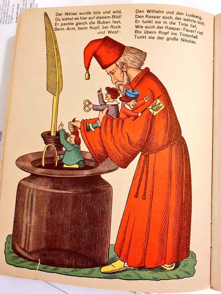 scherbenstein's tweet photo. Ganz schön woke, der olle "Struwwelpeter" von Heinrich Hoffmann. Der hat den Kampf gegen den Alltagsrassismus noch richtig ernst genommen. https://t.co/KUC2uhLEgH