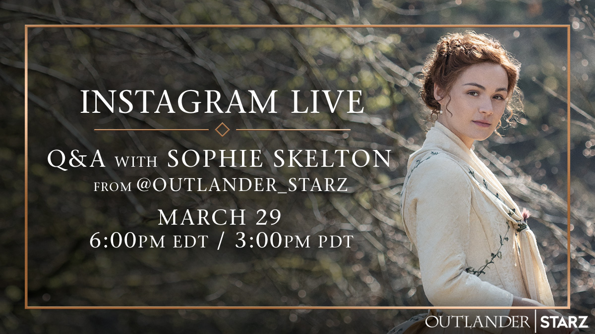 Guess who's coming to Instagram Live? Join <a href="/SkeltonSophie/">Sophie Skelton</a> tomorrow on the official #Outlander account.