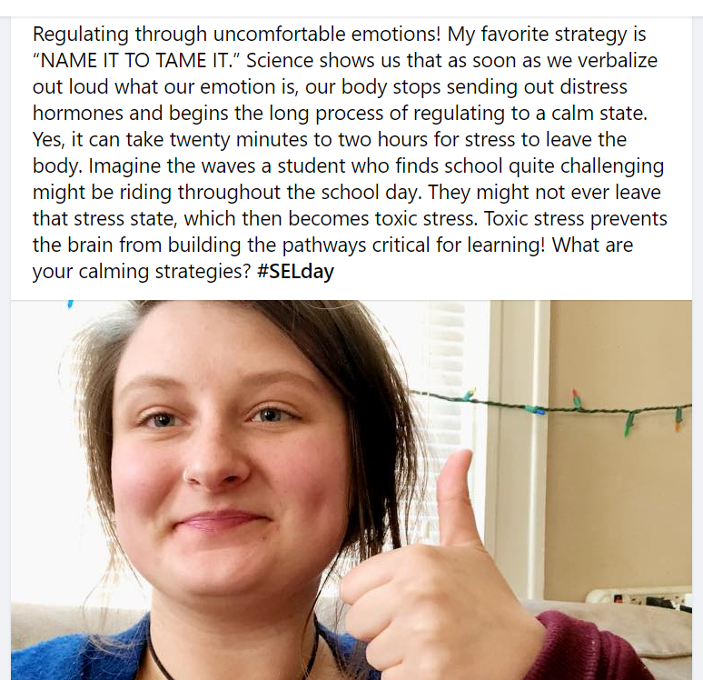 BostonBeyond's tweet photo. Yesterday, Lauren on our team shared her favorite #emotionmanagement strategies for #SELday. What are your favorite ways to calm your mind and body? #SELBoston #SEL https://t.co/FzYvzrvFj7