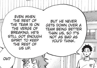 this seems something common and between his teammates is already normalized as something that at some point will happen and they know how to work with that, cause they also know and trust that bokuto will be fine in the end