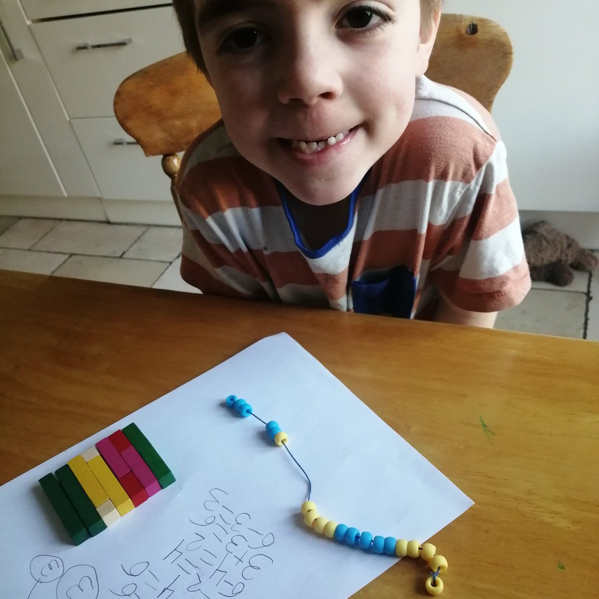 DrHelenDrury's tweet photo. Yesterday was number bonds to 5, so (of course!) 6 was the focus today. Much as I'm trying to engage in #mathschats with Oliver during #covidhomelearning, if I'm honest he just cracked on with this #masteryathome by himself and talked me through it at the end. https://t.co/R1oqw4Gtpz