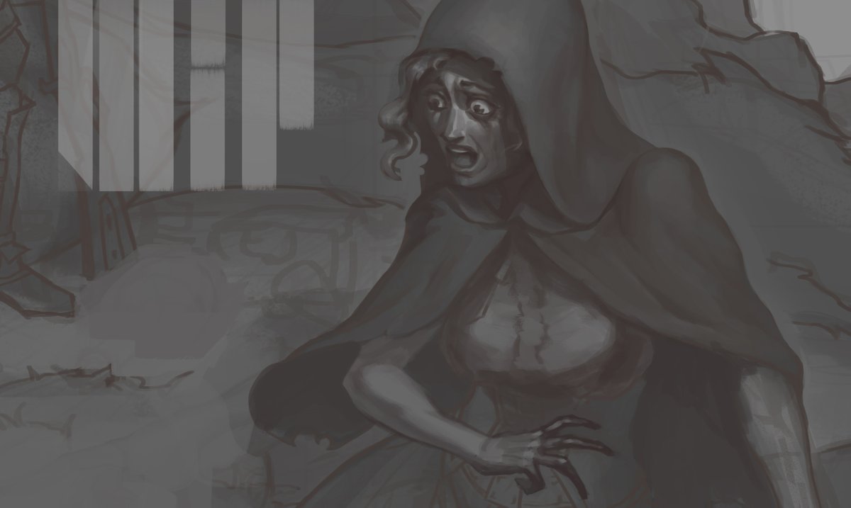 pandaspalkoj's tweet photo. Another wip for #ArtStationJAM #OnceUponaTimeJam
I've changed her hand a little and I'm still trying to show fear on her face
And Idk how to make it not so weird
D: https://t.co/MJM6zJ0GSw