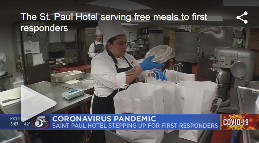 Many of our amazing members are stepping up during this difficult time to help their community, aid their employees, and help fight COVID-19. We want to highlight their stories.  #DoGoodMN  @KSTP:  @SaintPaulHotel serving free meals to first responders https://kstp.com/news/st-paul-hotel-serving-free-meals-to-first-responders-/5682659/