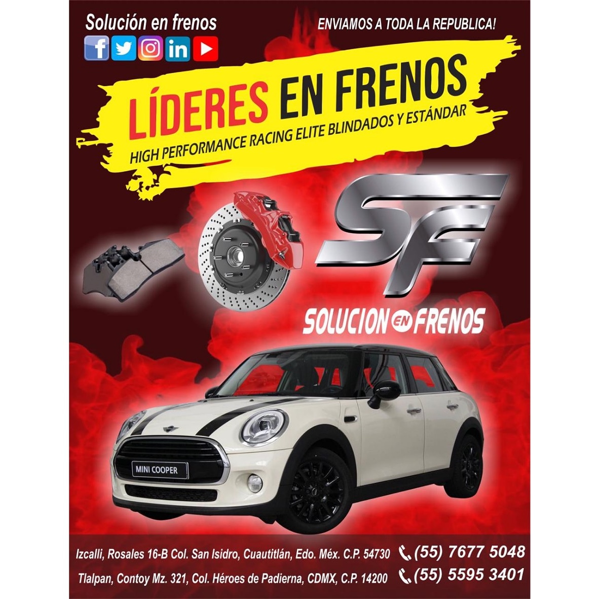 FrenosServicio's tweet photo. Frenos Perfectos Servício Automotriz 
Servicio de Afinación
Cambio de Frenos
Rectificado de discos
Venta de Balatas en cerámica
Cotiza ahora, marca:
+ Invernadero: 55-4437-3796
+ Rosales: 55-7677-5048
+ Las Torres: 55-8463-8229
#frenos 
#sinfrenos 
#autos 
#minicooper 
#BMW https://t.co/1BnYlpLEvc