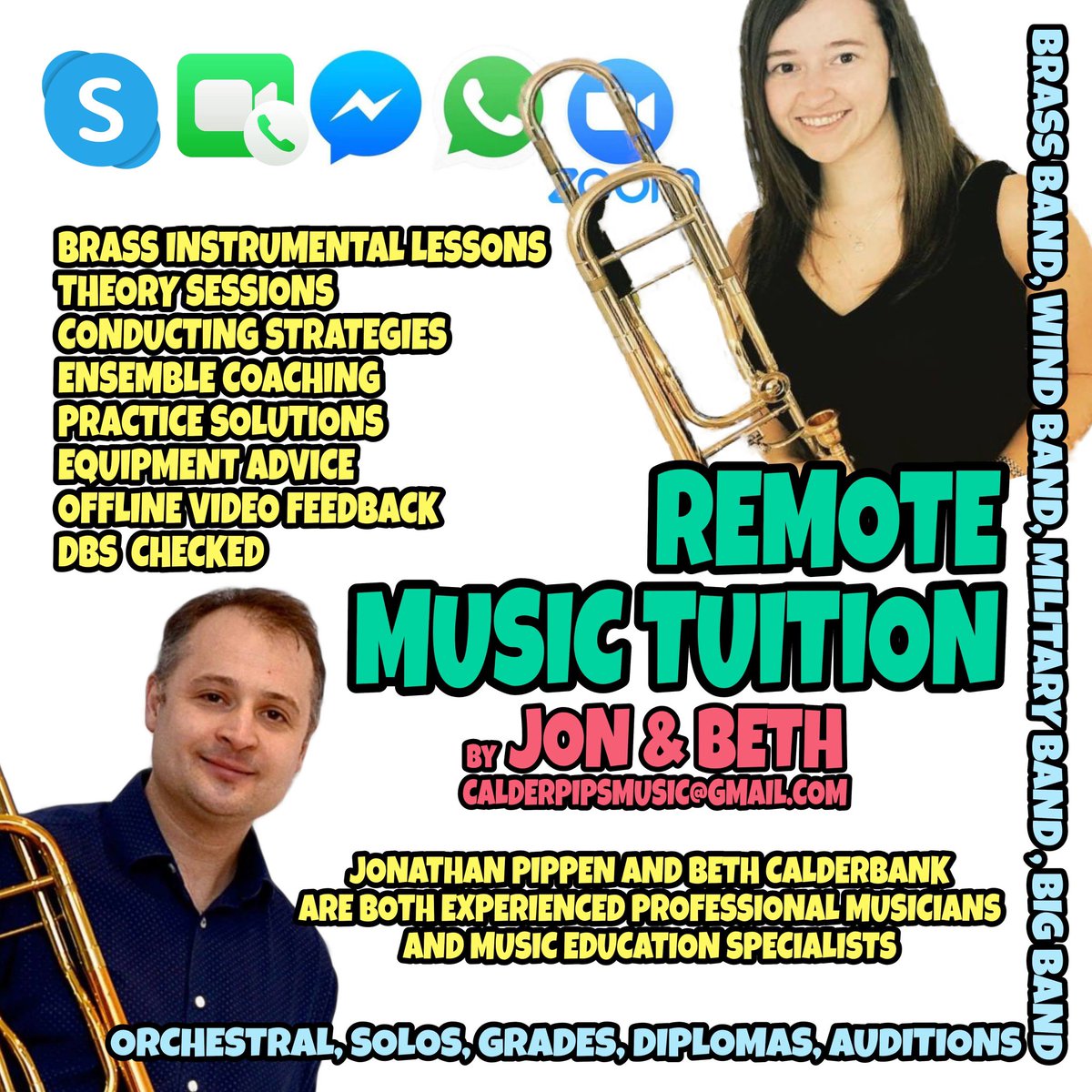 jrpippen's tweet photo. Quick prelaunch Plug. Coming Monday. Online Music Lessons. Anyone who fancies #brasslessons #onlineclasses #musiclessonsonline or some practise advice send us an email. 🎺🎺🎺🎹🎹🎹🎼🎼🎼 @Beftrom @4barsrest #trombone #music #bandin https://t.co/l4VSOex8oY