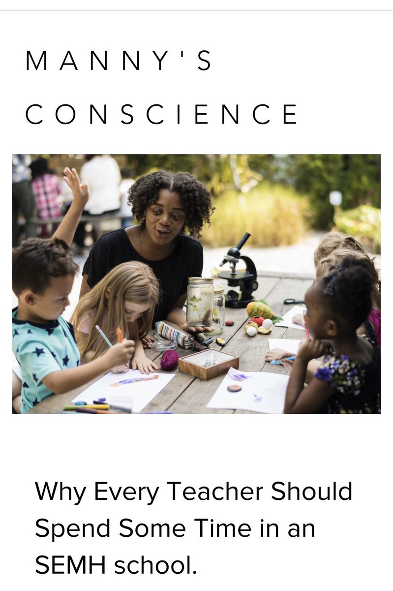 💥New Blog💥To launch my new website, I’ve written a blog explaining why teachers should get some experience in a special school!

Shares &amp; comments appreciated!
#SEN #SEMH #Education 

mannysconscience.com/post/why-every…