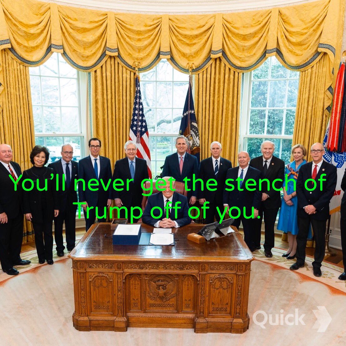 MKRIZSA50's tweet photo. .@potus 
@SenateGOP sucking up the #StenchOfTrump https://t.co/6Vg7i3mqaM