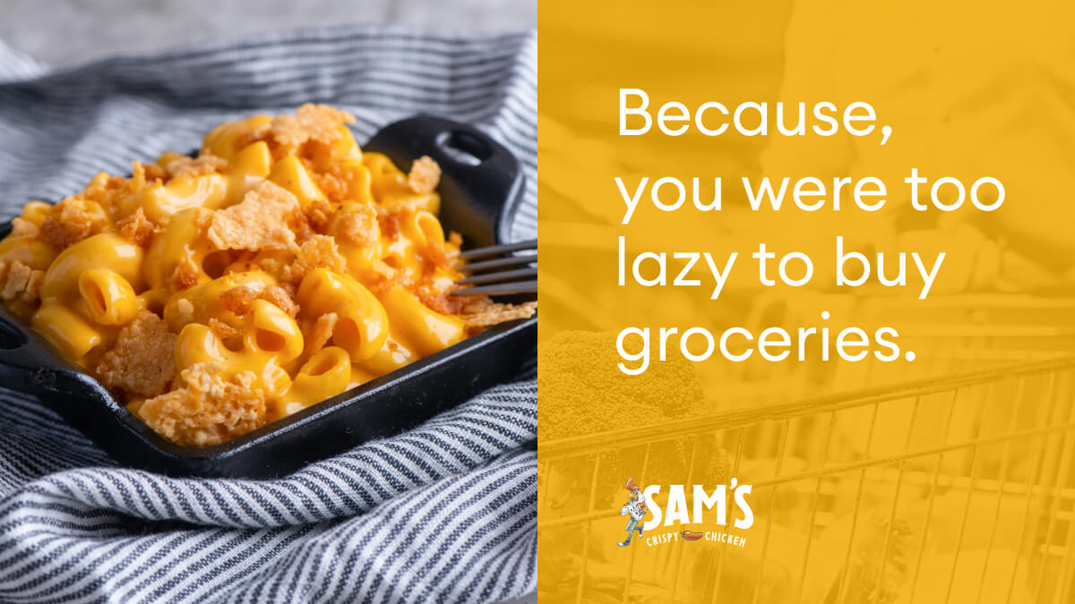 samscrispychkn's tweet photo. Sam's Mac n Cheese: elbow pasta in beer cheddar fondue, topped with crispy parmesan and garlic salt.
Retweet if Mac n Cheese holds a special place in your heart 💕 |  #SavedBySam
#SamsCrispyChicken #ChickenSandwich #BecauseChicken
https://t.co/BMJZWZCtoq https://t.co/OAF8N4JrWK