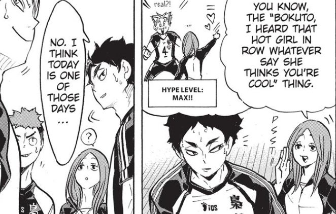 many people got used to say that akaashi is the one that can bring bokuto back from the emo mode, but he's actually just a factor that helps, in the end it's up to bokuto to decide if he can came back on himself or not, he's pretty okay with that if ur curious