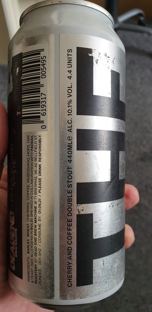 The_Beer_dad's tweet photo. @LivBeerCo @DeadEndBrew cherry/coffee double Stout 10% https://t.co/0sWjToQ0wP