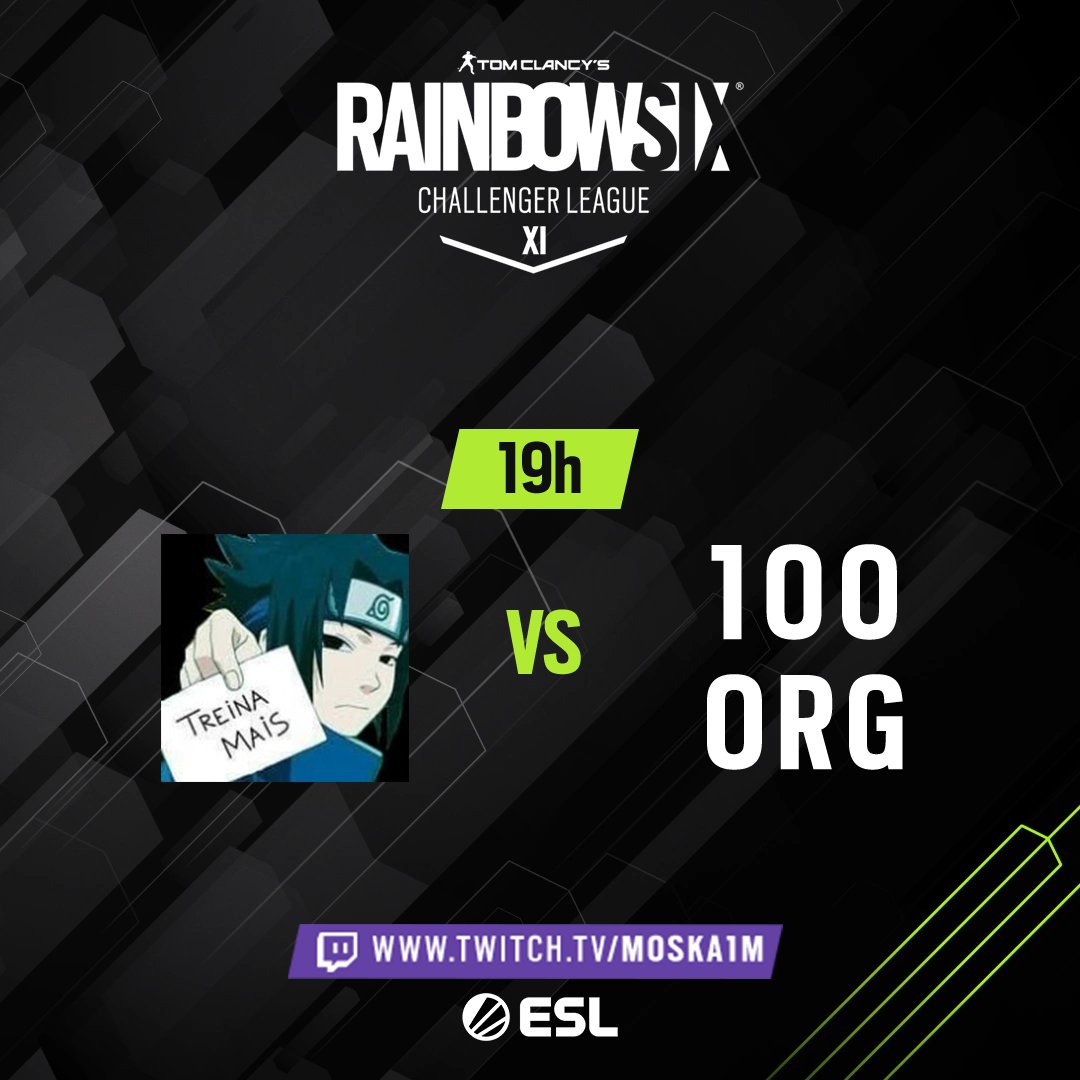 Moska1m's tweet photo. [CHALLENGER LEAGUE SEASON XI - @rainbow6br]

Ultima CL começando - Playday #1 e #2

#pRoNeTageM vs #100ORG

🕘21:00 horas
📺https://t.co/0Q8oeHe7jd https://t.co/4w4VzWkXh8