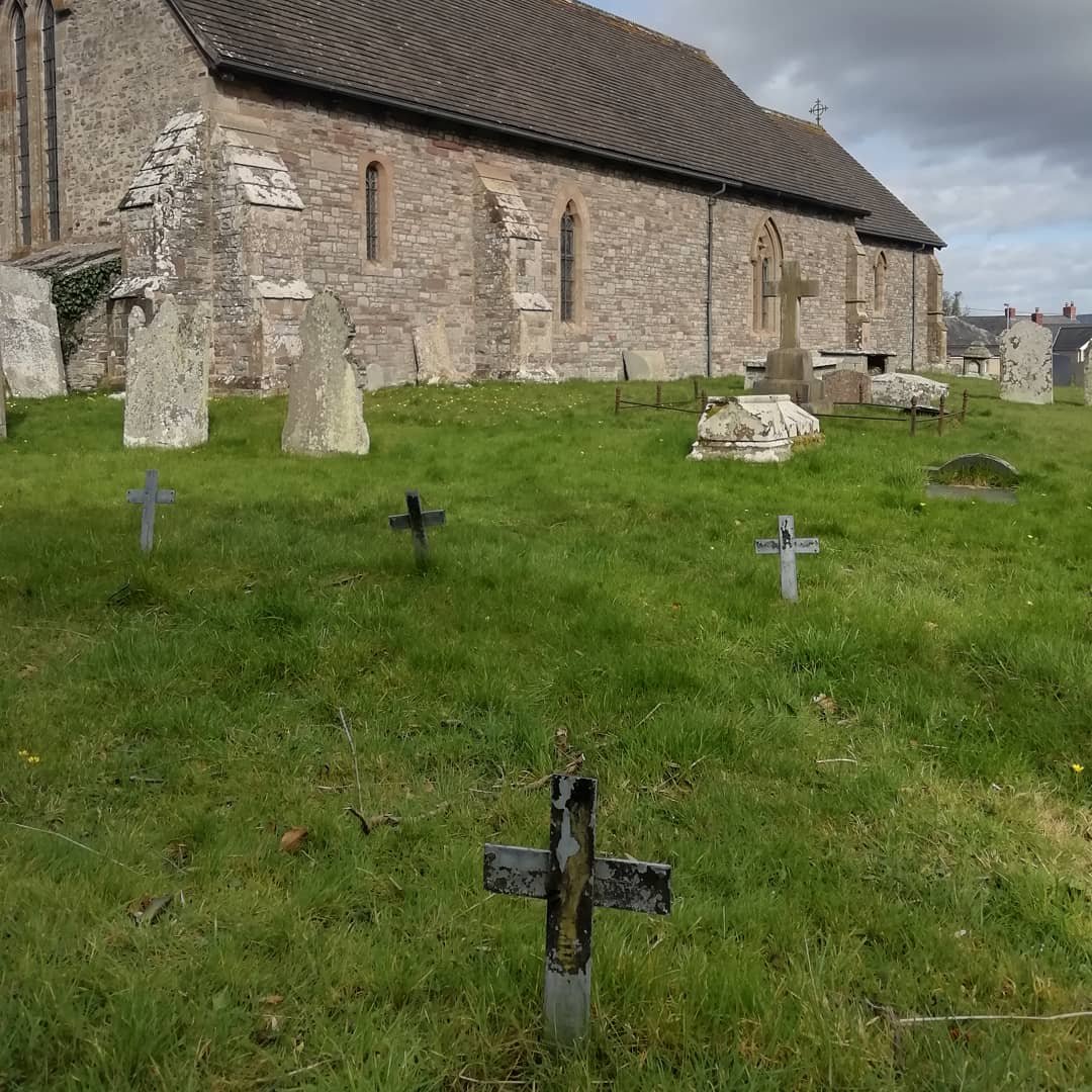 St Mary's Church • Bronllys These small crosses mark the resting places of those who died at Talgarth Sanatorium and Bronllys Hospital. #Wales  #History