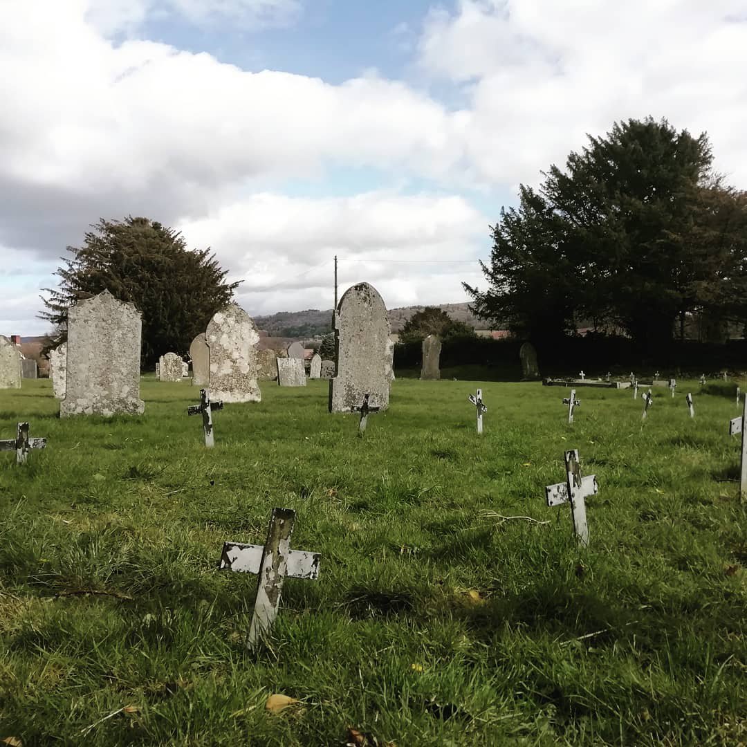 St Mary's Church • Bronllys These small crosses mark the resting places of those who died at Talgarth Sanatorium and Bronllys Hospital. #Wales  #History