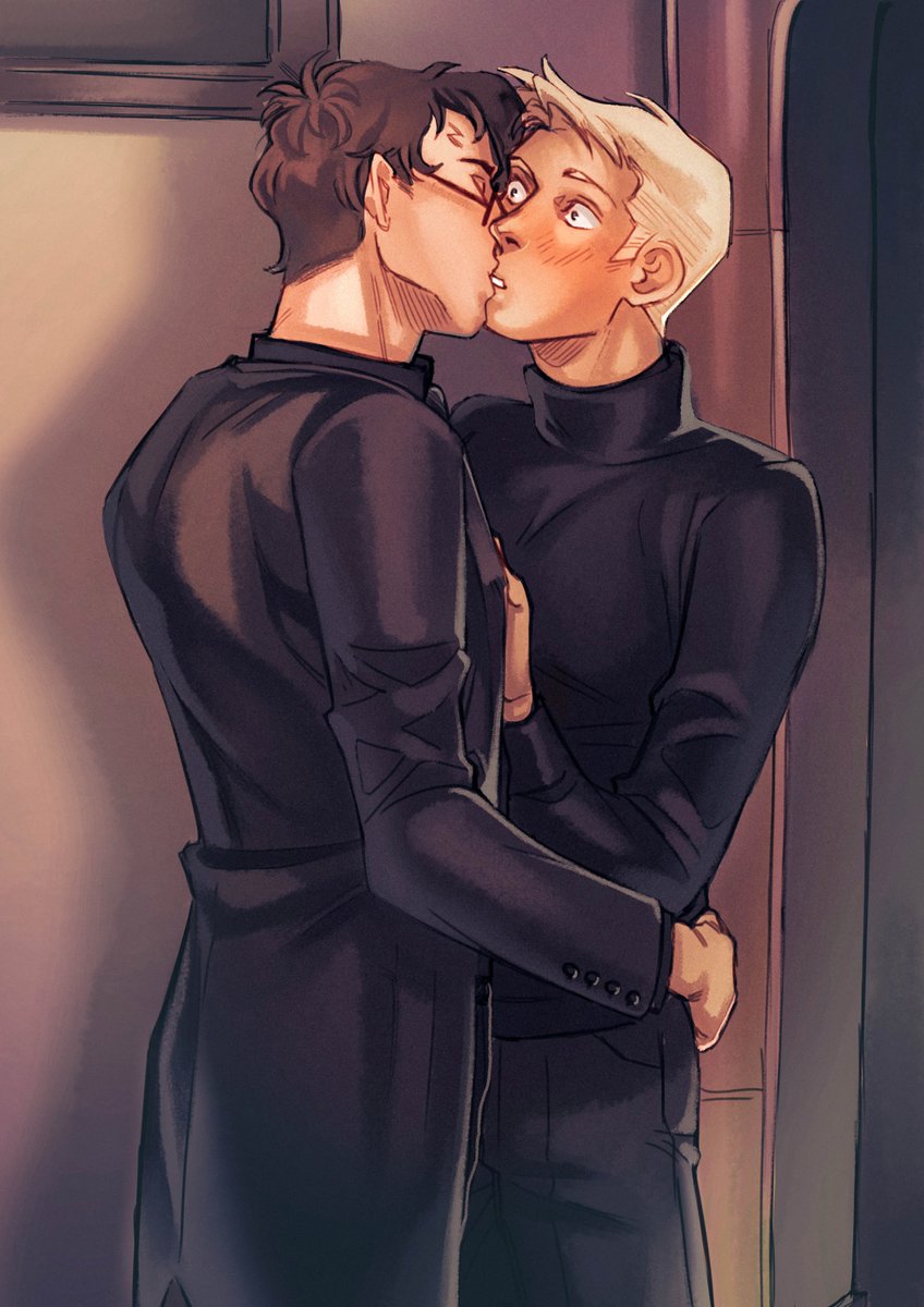 picture Kiss Drarry Kiss Draco And Harry colored emergency commission