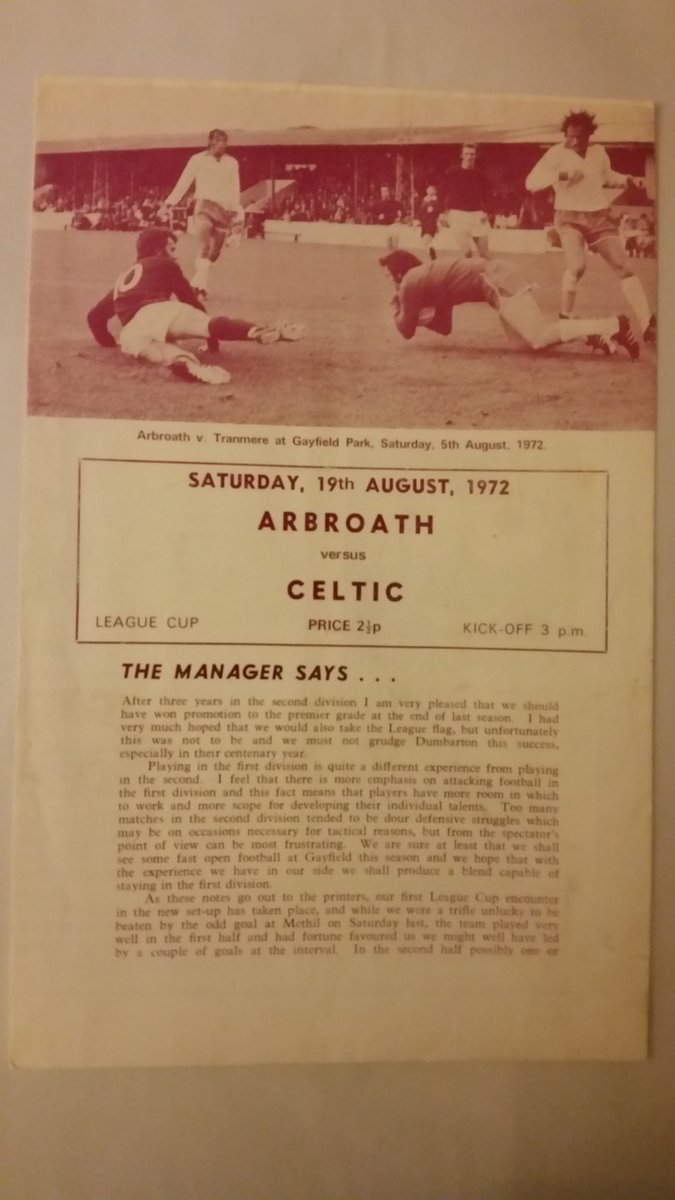 SeanHearn7's tweet photo. Going to share some of my Celtic bits and pieces while the Bhoys are not playing. Hope you like some of them. First one is the programme from my 1st Celtic game. My Mum, Dad and both my older brothers were there with me. I was 7 years old. The Bhoys won 5 nil 🍀🌟🍀 https://t.co/c6okDmFNLx
