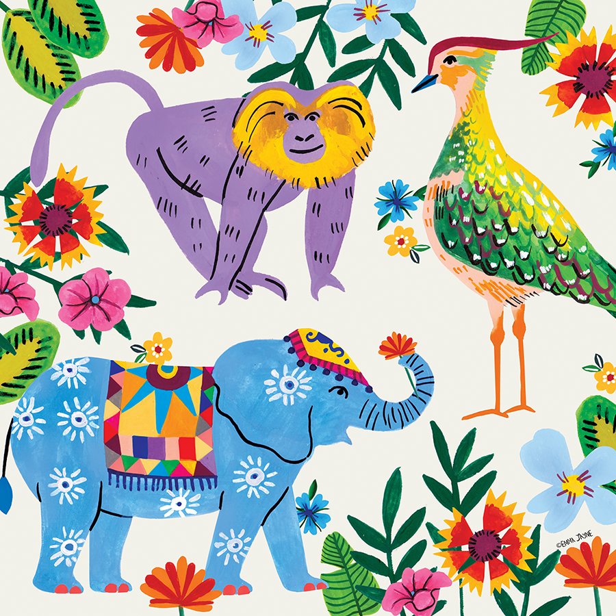 emma_j_designs's tweet photo. Animal drawings, part of a new design. 🐘🐓🐒 #animaldrawings #wildanimals #drawings #surfacedesign #illustrators #illustrationartists #surfacepattern #artwork https://t.co/1MwiTzIi6F