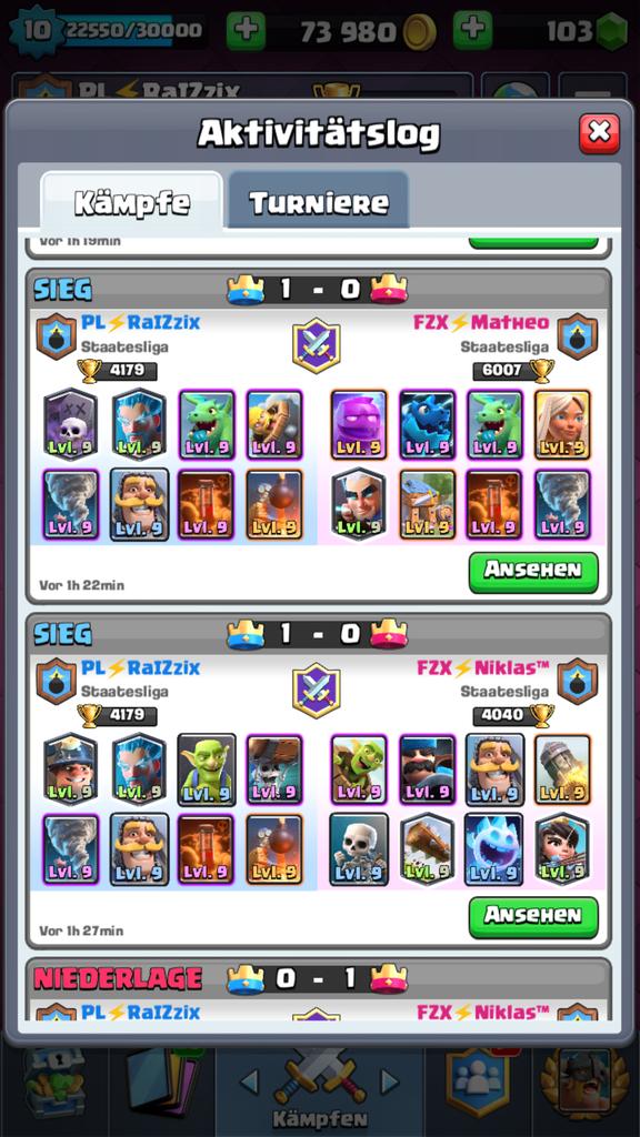 raizzix's tweet photo. In today's “Staatesliga“ game we lost 2-1 with @Provolutiongg due to questionable decisions by the admins against @ProFuzionx. Nevertheless, I was able to show a very good performance and was therefore able to decide the 1 set for us.

#ClashRoyale #provolution #mvp https://t.co/AvBa63F7Lg