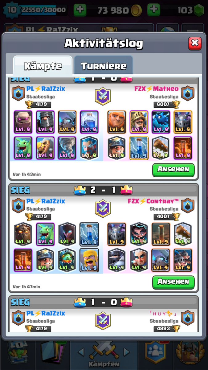 raizzix's tweet photo. In today's “Staatesliga“ game we lost 2-1 with @Provolutiongg due to questionable decisions by the admins against @ProFuzionx. Nevertheless, I was able to show a very good performance and was therefore able to decide the 1 set for us.

#ClashRoyale #provolution #mvp https://t.co/AvBa63F7Lg