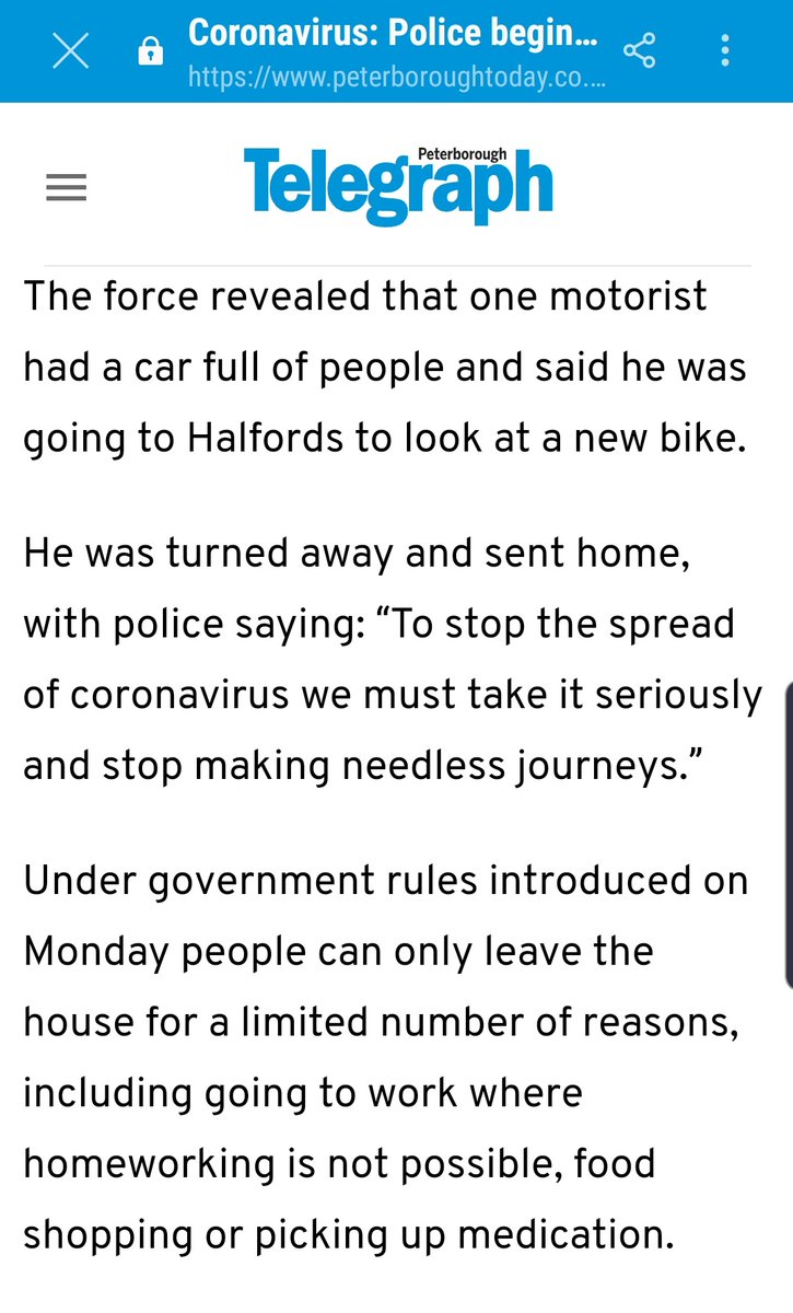 zigazigaaah's tweet photo. @Ellerker_Gaming @Jess_NYC1 @Halfords_uk 100% agree!!! This is a report that the police decided that going to halfords for a bike was classed as "non-essential" https://t.co/74OYdearjD