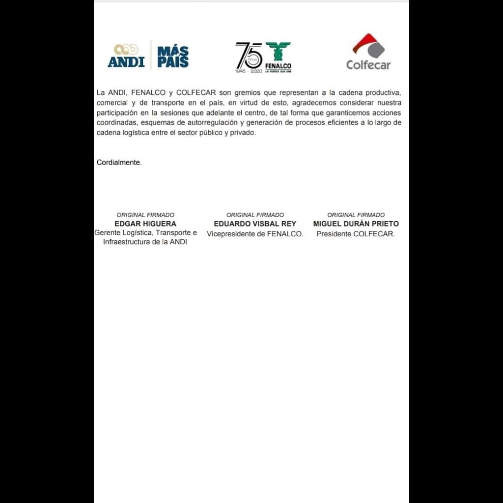 FENALCON's tweet photo. Para motivar los viajes a los puertos para llevar carga de exportaciones y regresar con carga de importaciones, Andi, Colfecar y Fenalco elaboramos esta GUIA PARA UN VIAJE SEGURO, con el fin de que los conductores acepten viajar.

#FENALCONARIÑO https://t.co/VXNwbi0BtH