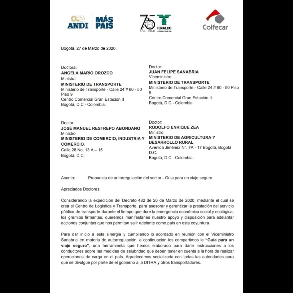 FENALCON's tweet photo. Para motivar los viajes a los puertos para llevar carga de exportaciones y regresar con carga de importaciones, Andi, Colfecar y Fenalco elaboramos esta GUIA PARA UN VIAJE SEGURO, con el fin de que los conductores acepten viajar.

#FENALCONARIÑO https://t.co/VXNwbi0BtH
