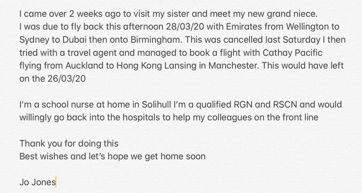 getushome's tweet photo. Jo's story!
@NHSuk
@NHSEngland @NWISupdates
@P_H_S_Official
#getushome #getushomeuk #britsstrandedinNZ #strandedinNZ #britsstrandedabroad #travelrestrictions #COVID2019
@10DowningStreet
@DominicRaab
@jacindaardern
@HouseofCommons @BBCNews
@UKinNZ @LauraClarkeUK https://t.co/4o0SnIAbC5