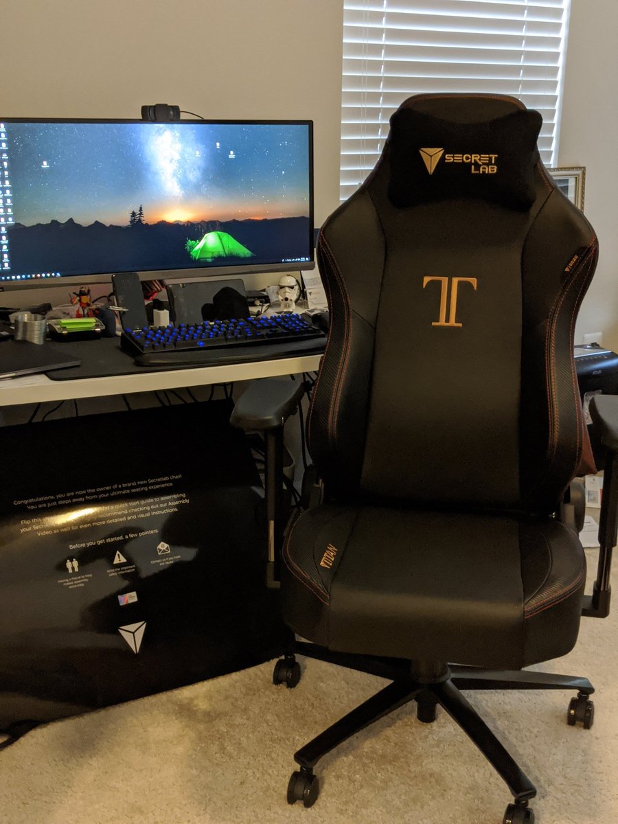My wife decided to buy me #secretlab chair with all this working from home I'm doing now! So comfy!
