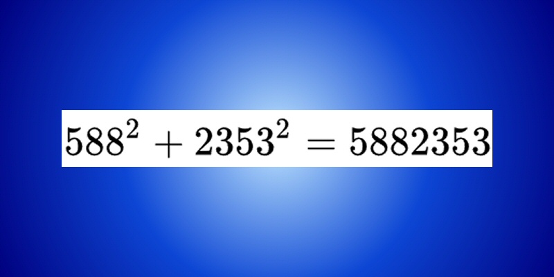 pickover's tweet photo. Isn't this a lovely equation?  And 5882353 is a prime number. https://t.co/yPIGEzMccv