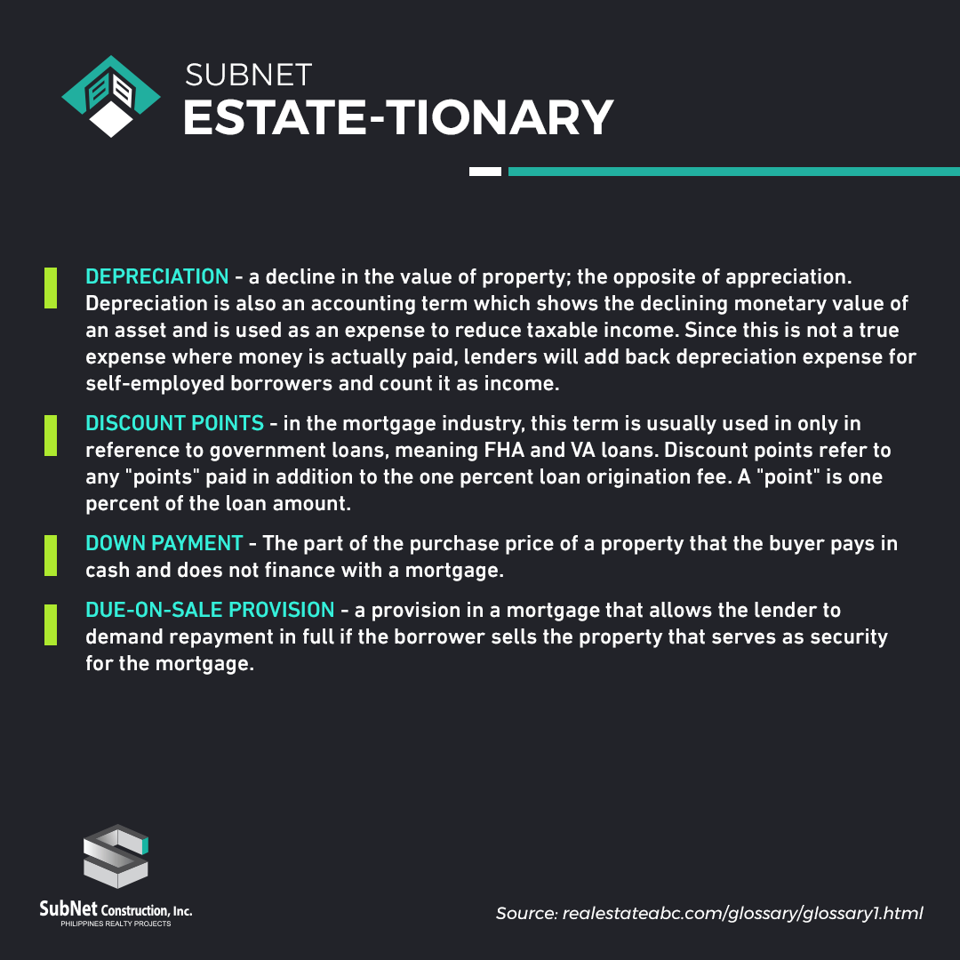 SubnetConstruct's tweet photo. USE YOUR SUBNET-TIONARY

What do you call the part of the purchase price of a property that the buyer pays in cash and does not finance with a mortgage?

Look it up in Subnet's Real Estate-tionary. 

#UseYourDictionary #Jargon #Terms #RealEstate https://t.co/pEJy7D0aHT
